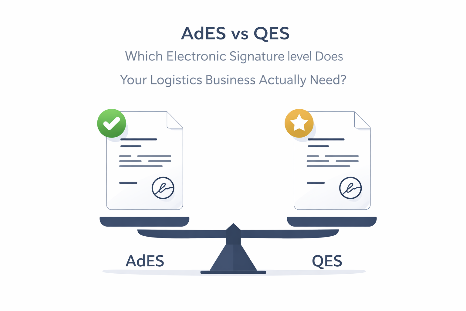 AdES vs QES: Which Electronic Signature Level Does Your Logistics Business Actually Need?