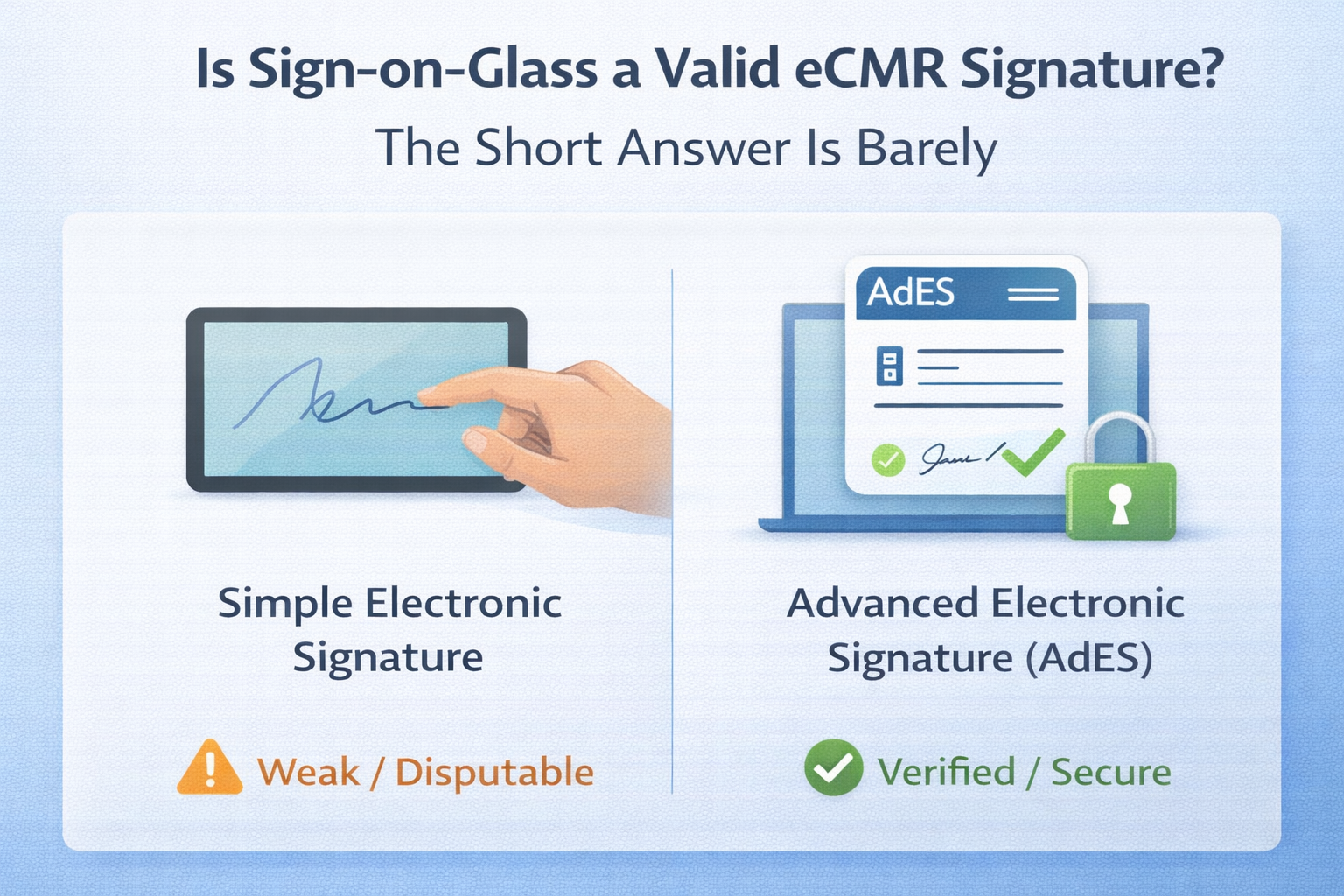 Is Sign-on-Glass a Valid eCMR Signature? Barely.