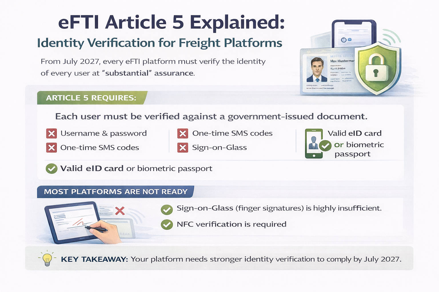 eFTI Article 5: Identity Verification for Freight Platforms