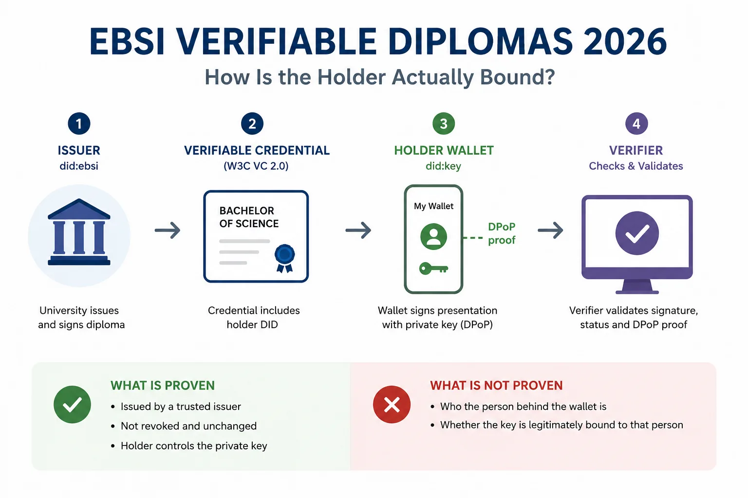 EBSI Verifiable Diplomas 2026: How Is the Holder Actually Bound?