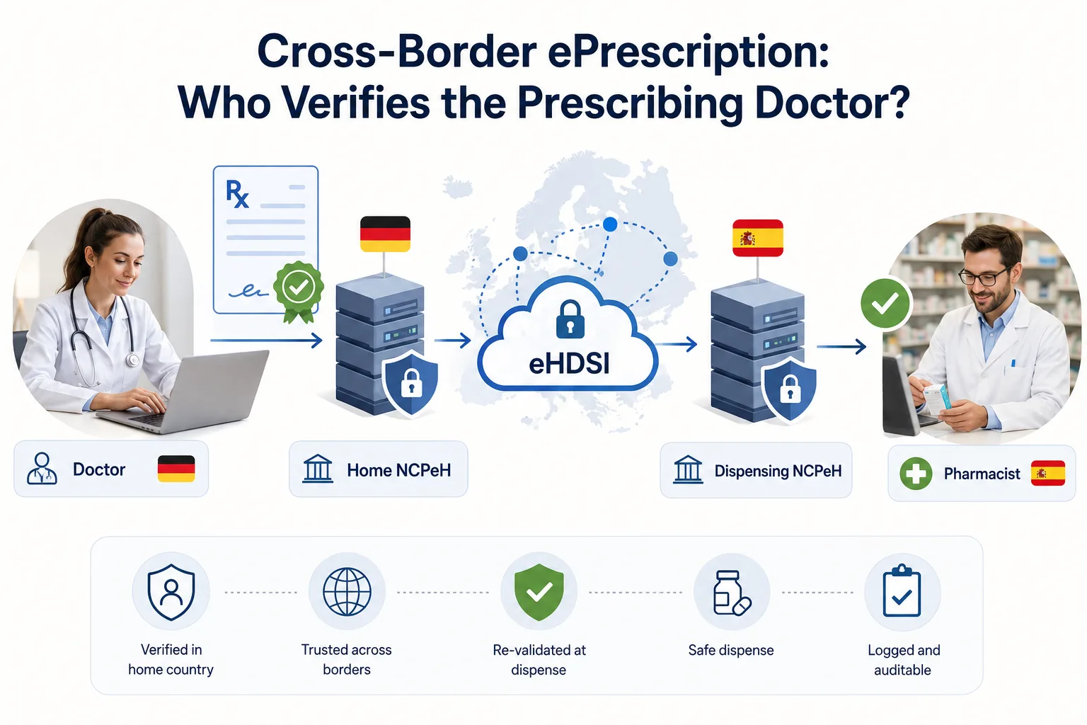 Cross-Border ePrescription: Who Verifies the Prescribing Doctor?