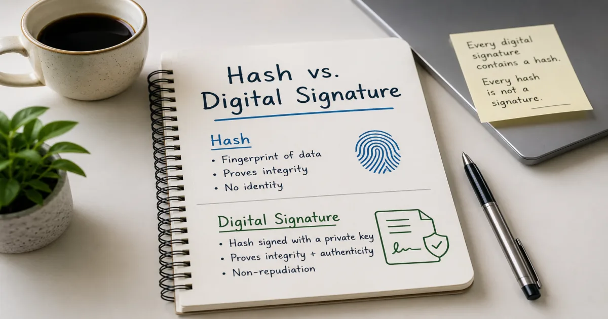What's the Difference Between Hash and Digital Signature?